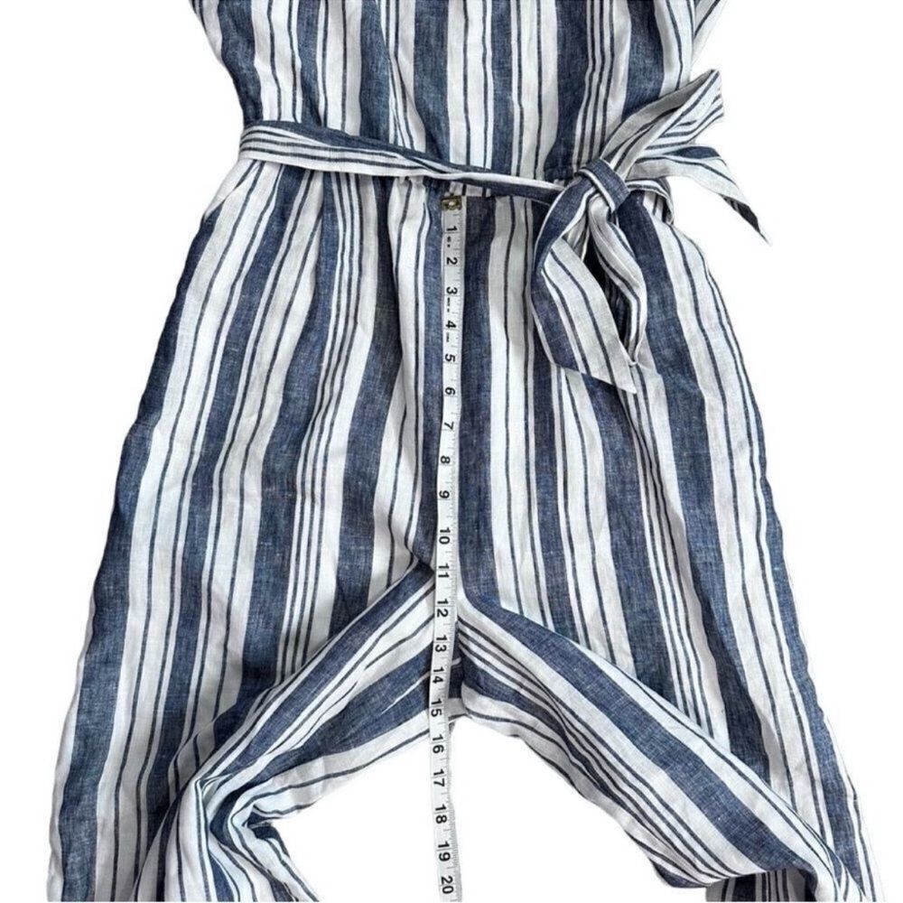 Charter Club Nautical Linen Blend Belted Jumpsuit Size 8 - Picture 12 of 14
